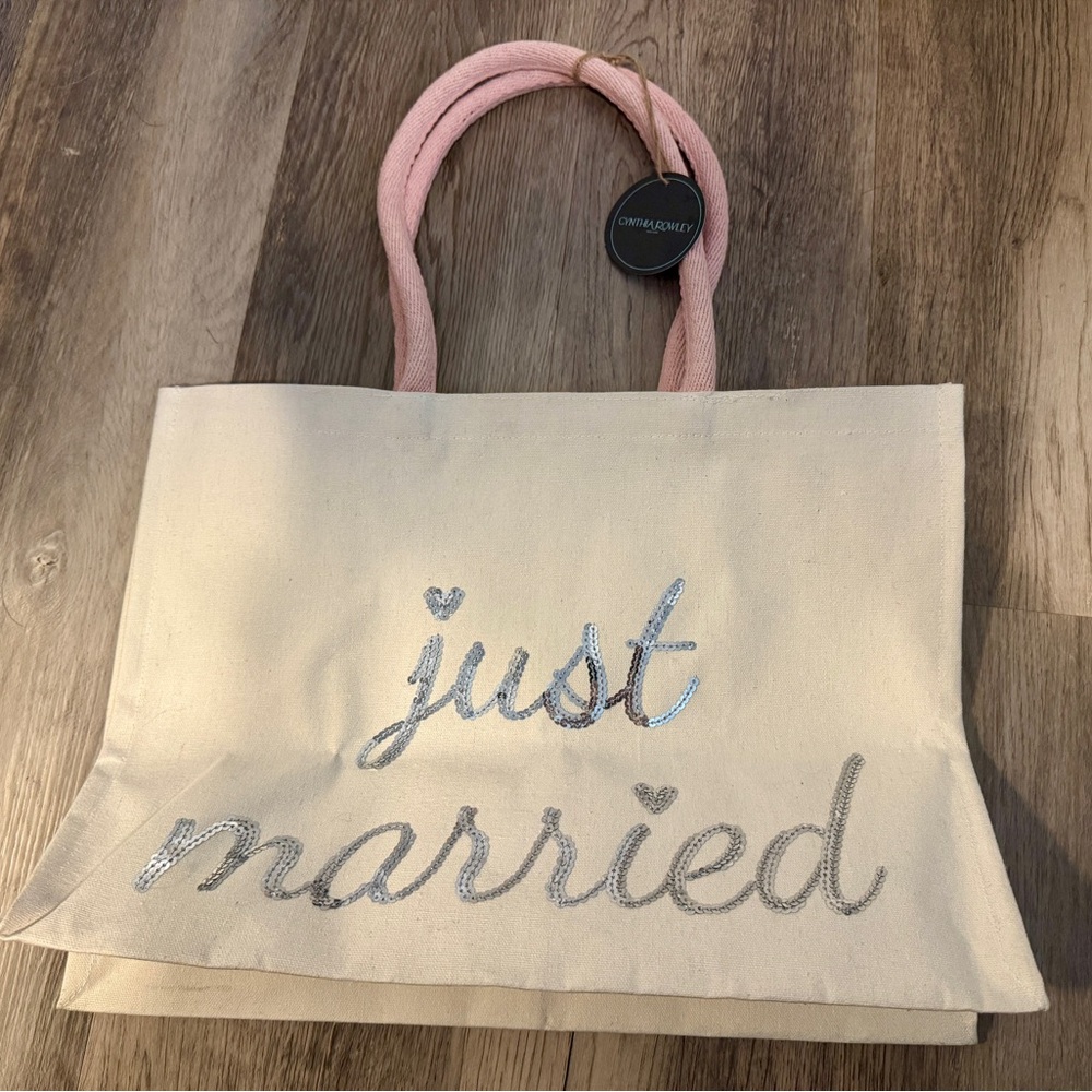 Cynthia Rowley NWT Just Married Canvas Tote Bag